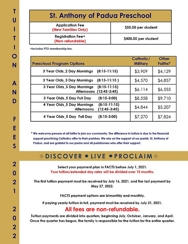 2122 Preschool Tuition and Fees My Site